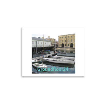 Boat on Water Poster with Groundfloor24 without House Logo