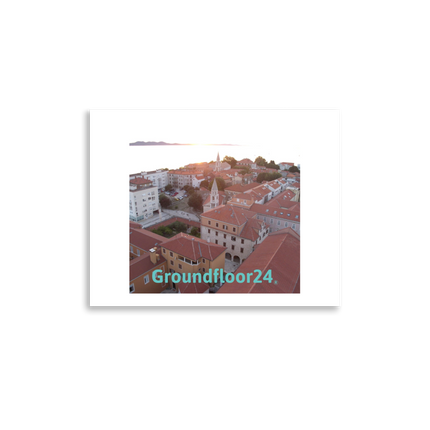 Roof Sunset View Poster with Groundfloor24 without House Logo