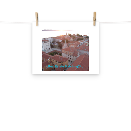 Roof Sunset View Poster with realestatematching24 without key Logo