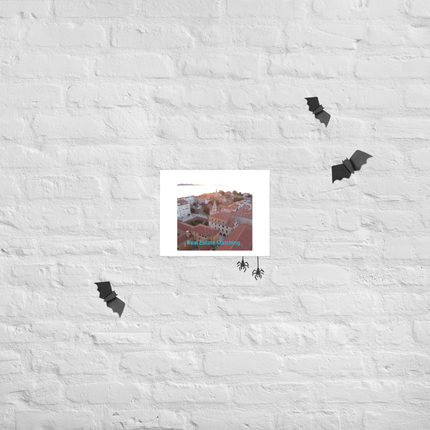 Roof Sunset View Poster with realestatematching without key Logo