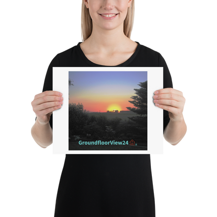 Beutiful Sunset Sinari Poster with groundfloorview24 with House Logo