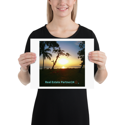 Beutiful Sea View Poster with realestatepartner24 with house Logo