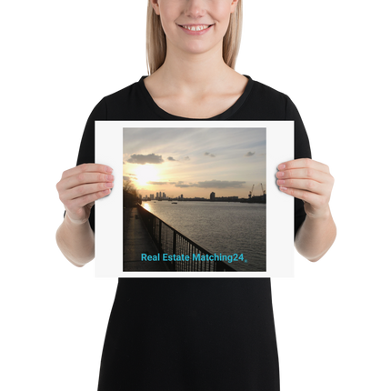 Awesome River View Poster with realestatematching24 without key Logo