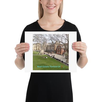 Beutiful Park Poster with realestatepartner24 with house Logo
