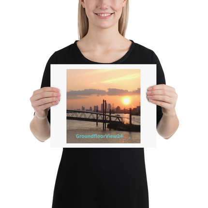Evening Glow Poster with GroundfloorView24 with House Logo