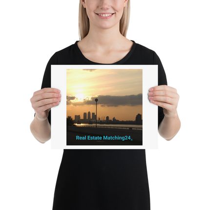 Majestic Sunset Poster with realestatematching24 without key Logo