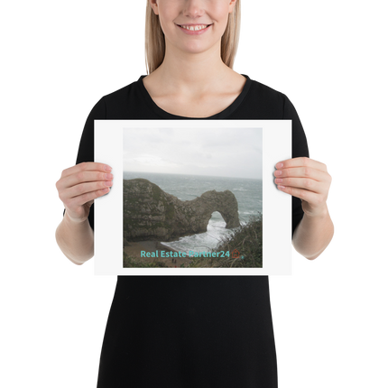 Coastal Escape Poster with realestatepartner24 with house Logo