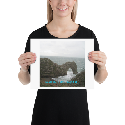 Coastal Escape Poster with realestatematching24 with key Logo