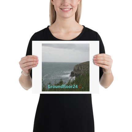 Seaside Serenity Poster with Groundfloor24 with House Logo