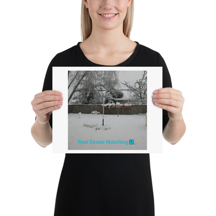 Winter Wonderland Poster with realestatematching with key Logo