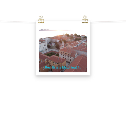 Roof Sunset View Poster with realestatematching24 without key Logo