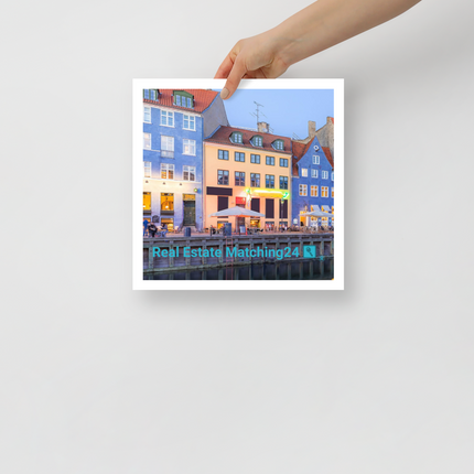 Nyhavn Poster with Real Estate Matching24 Logo