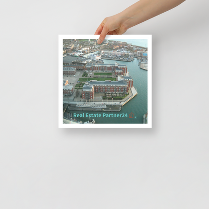 Nice City Poster with realestatepartner24 with house Logo
