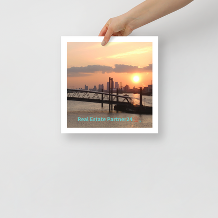 Evening Glow Poster with realestatepartner24 with house Logo