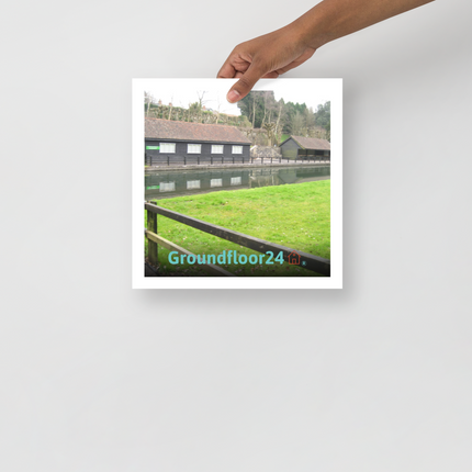 Lakeside Serenity Poster with Groundfloor24 with House Logo