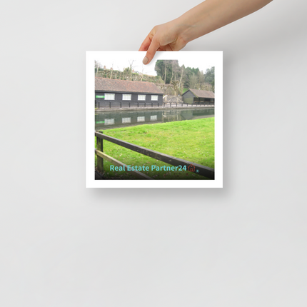 Lakeside Serenity Poster with realestatepartner24 with house Logo