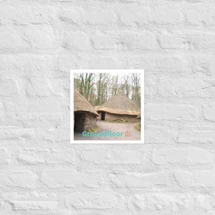 Village Charm Poster with Groundfloor with House Logo