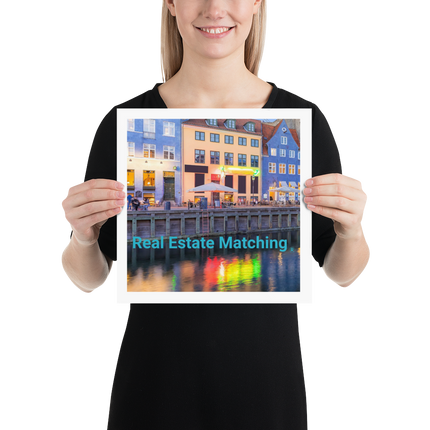 Nyhavn Poster with Real Estate Matching Logo