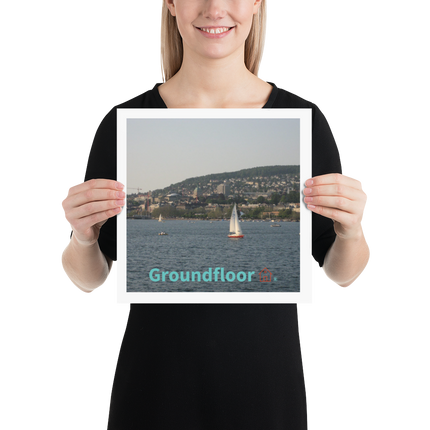 Beutiful River & Hills Sinari Poster with Groundfloor with House Logo