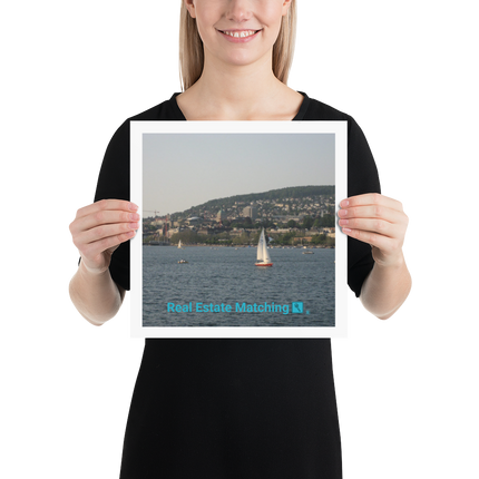 Beutiful River & Hills Sinari Poster with realestatematching with key Logo