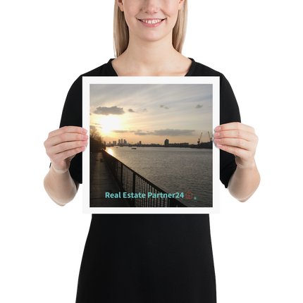 Awesome River View Poster with realestatepartner24 with house Logo