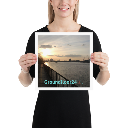 Awesome River View Poster with Groundfloor24 with House Logo