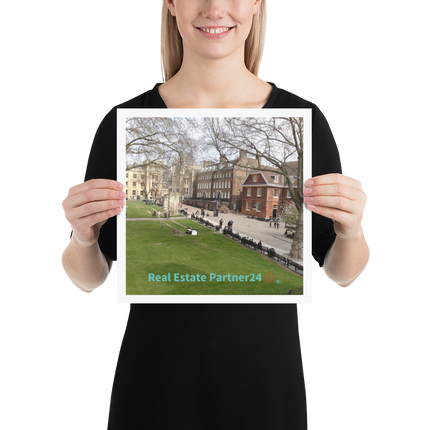 Beutiful Park Poster with realestatepartner24 with house Logo
