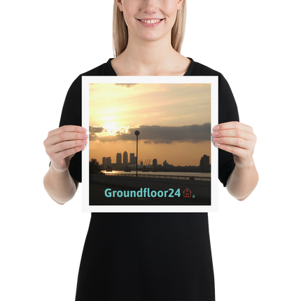 Majestic Sunset Poster with Groundfloor24 with House Logo
