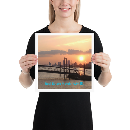 Evening Glow Poster with realestatematching24 with key Logo