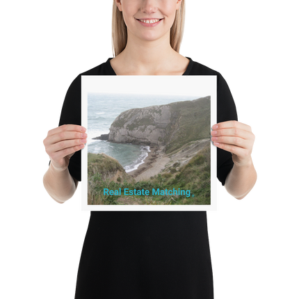 Sea & Hills Poster with realestatematching without key Logo