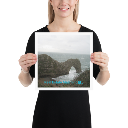 Coastal Escape Poster with realestatematching with key Logo