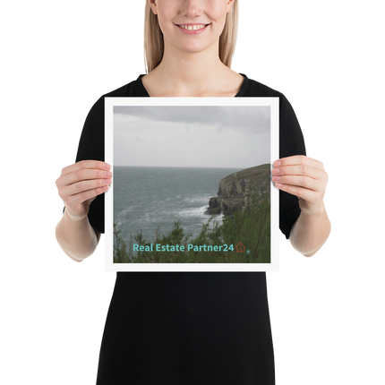 Seaside Serenity Poster with realestatepartner24 with house Logo