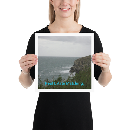 Seaside Serenity Poster with realestatematching without key Logo
