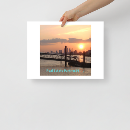Evening Glow Poster with realestatepartner24 with house Logo