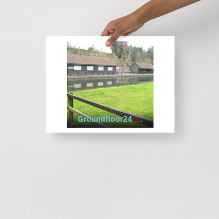 Lakeside Serenity Poster with Groundfloor24 with House Logo