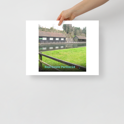 Lakeside Serenity Poster with realestatepartner24 with house Logo