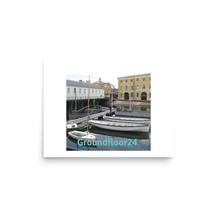 Boat on Water Poster with Groundfloor24 without House Logo