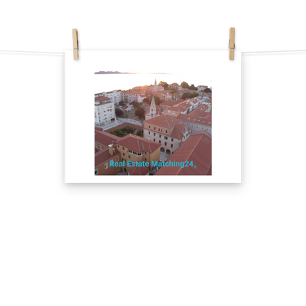 Roof Sunset View Poster with realestatematching24 without key Logo