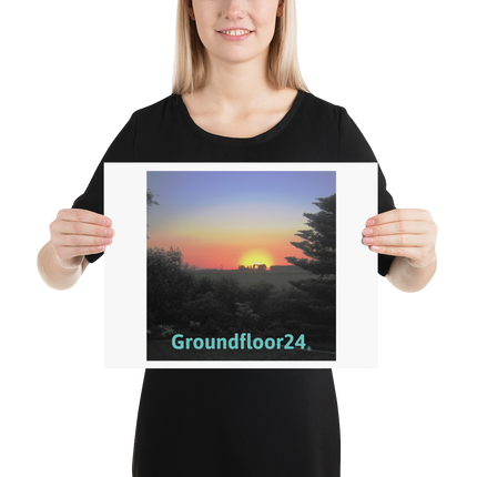 Beutiful Sunset Sinari Poster with Groundfloor24 without House Logo