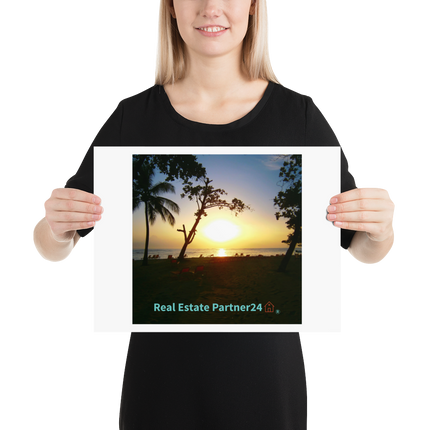 Beutiful Sea View Poster with realestatepartner24 with house Logo