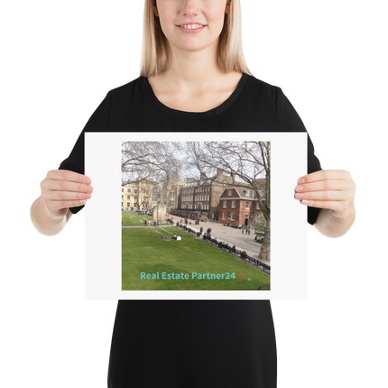 Beutiful Park Poster with realestatepartner24 with house Logo