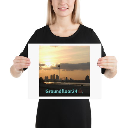Majestic Sunset Poster with Groundfloor24 with House Logo