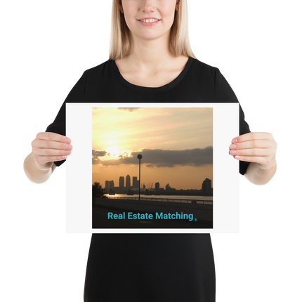 Majestic Sunset Poster with realestatematching without key Logo