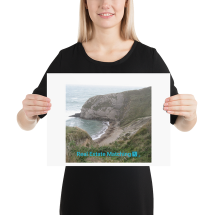 Sea & Hills Poster with realestatematching with key Logo