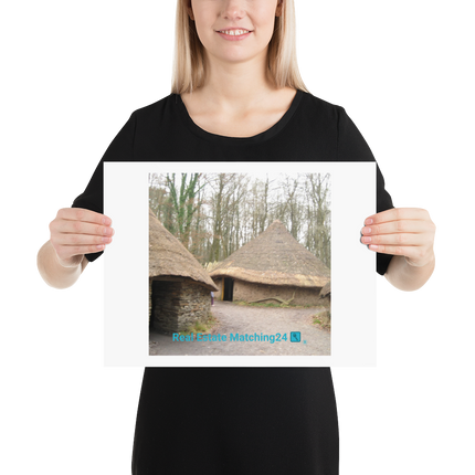 Village Charm Poster with realestatematching24 with key Logo