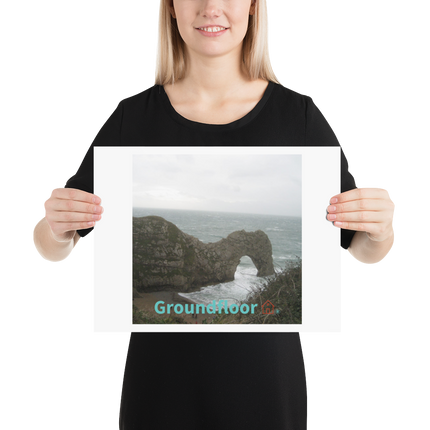 Coastal Escape Poster with Groundfloor with House Logo