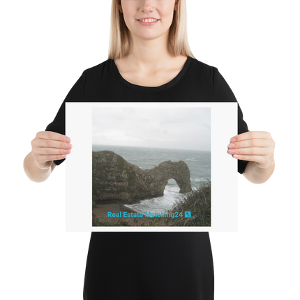 Coastal Escape Poster with realestatematching24 with key Logo
