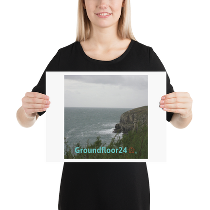 Seaside Serenity Poster with Groundfloor24 with House Logo