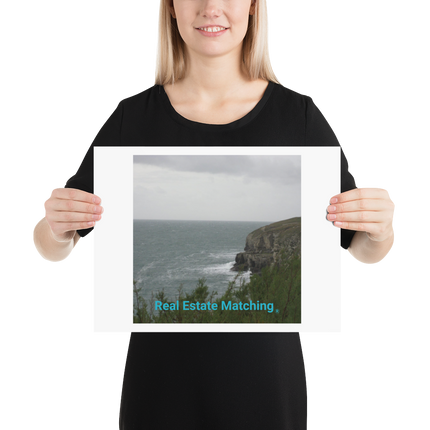 Seaside Serenity Poster with realestatematching without key Logo