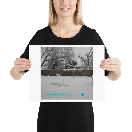 Winter Wonderland Poster with realestatematching with key Logo